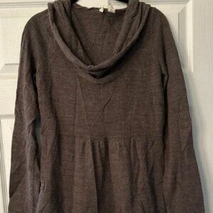 ANTHROPOLOGIE MOTH Size M Brown Gray Cowl Neck Sweater Tunic
